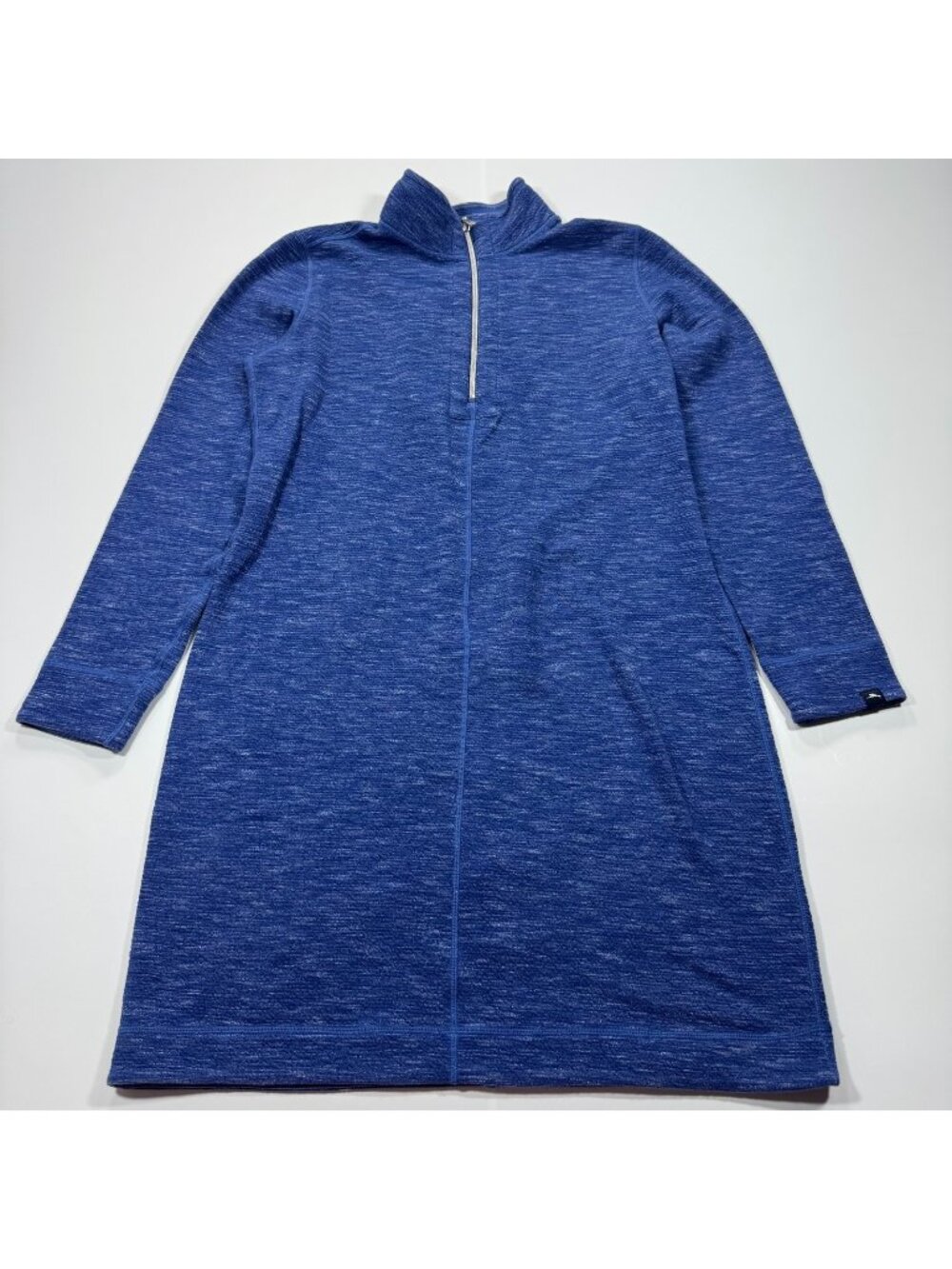 Tommy Bahama Dress Women's S Blue Cotton Mini Sweater 1/4-Zip Reversible Stretch
